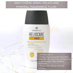 Kem Chống Năng Heliocare 360 Mineral Tolerance Fluid SPF 50 PA++++ 50ml