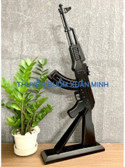 Mô Hình Súng Trường Gỗ AK47 | Tỷ Lệ Như Thật | Dài 87cm (Sơn Đen)