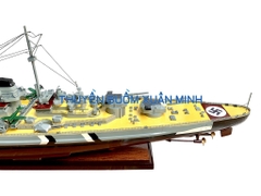 Mô Hình Tàu Chiến Hạm Gỗ KMS BISMARCK (Sơn Màu) | Gỗ Tự Nhiên | Thân 100cm