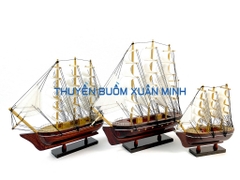 Mô Hình Thuyền Buồm Gỗ Phong Thuỷ | Size Trung 26cm