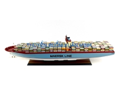 Mô Hình Tàu Thuỷ Chở Container MAERSK LINE | Gỗ Tự Nhiên | Thân 100cm (Sơn Màu)