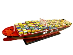 Mô Hình Tàu Thuỷ Chở Container MSC OSCAR | Gỗ Tự Nhiên | Thân 100cm (Sơn Màu)