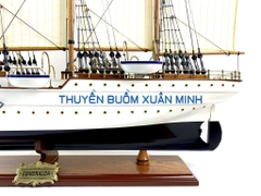 Mô Hình Thuyền Gỗ Hải Quân Tây Ban Nha ESMERALDA (Sơn Màu) Hàng Xuất Khẩu | Gỗ Căm Xe | Thân 90cm