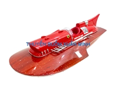 Mô Hình Tàu Cano Đua Sang Trọng Ferrari Arno XI Hydroplane | Gỗ Tự Nhiên | Thân 57cm (Sơn Đỏ)