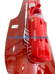 Mô Hình Tàu Cano Đua Sang Trọng Ferrari Arno XI Hydroplane | Gỗ Tự Nhiên | Thân 57cm (Sơn Đỏ)