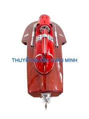 Mô Hình Tàu Cano Đua Sang Trọng Ferrari Arno XI Hydroplane | Gỗ Tự Nhiên | Thân 57cm (Sơn Đỏ)