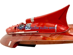 Mô Hình Tàu Cano Đua Sang Trọng Ferrari Arno XI Hydroplane | Gỗ Tự Nhiên | Thân 78cm (Sơn Đỏ)