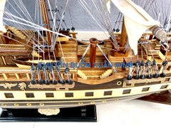 Mô Hình Thuyền Buồm Gỗ Phong Thuỷ France II (Tàu Buôn Cổ Pháp) | Hàng VIP Xuất Khẩu - Gỗ Muồng Đen | Thân 120cm