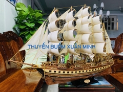 Mô Hình Thuyền Buồm Gỗ Phong Thuỷ France II (Tàu Buôn Cổ Pháp) | Hàng VIP Xuất Khẩu - Gỗ Căm Xe | Thân 80cm