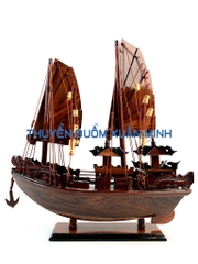 Thuyền Buồm Gỗ Mô Hình Thuyền Rồng Hạ Long - Gỗ Cẩm Lai - Chiều dài 40cm