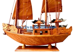 Thuyền Buồm Gỗ Mô Hình Thuyền Rồng Hạ Long | Gỗ Giáng Hương | Thân 40cm