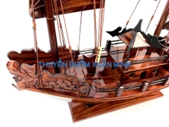 Thuyền Buồm Gỗ Mô Hình Thuyền Rồng Hạ Long - Gỗ Tràm - Chiều dài 40cm