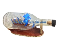 Mô Hình Thuyền Gỗ Trong Chai Rượu Hennessy VSOP - L3
