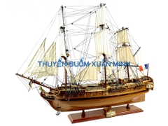 Mô Hình Thuyền Chiến Hạm Hoàng Gia Hermione (Tàu Cổ Chiến Hạm Pháp) | Hàng Xuất Khẩu - Gỗ Căm Xe | Thân 80cm