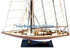 Mô Hình Du Thuyền Gỗ Phong Thuỷ Endeavour | Gỗ Tự Nhiên | Thân 50cm (Sơn Gỗ-Trắng)