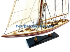 Mô Hình Du Thuyền Gỗ Phong Thuỷ Endeavour | Gỗ Tự Nhiên | Thân 50cm (Sơn Gỗ-Trắng)