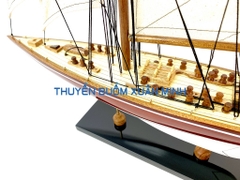 Mô Hình Du Thuyền Gỗ Phong Thuỷ Endeavour | Gỗ Tự Nhiên | Thân 50cm (Sơn Gỗ-Trắng)