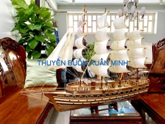 Mô Hình Thuyền Buồm Gỗ Phong Thuỷ Jylland (Tàu Chiến Cổ Đan Mạch) | Loại Tiêu Chuẩn - Gỗ Xoan Đào | Thân 100cm