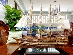 Mô Hình Thuyền Buồm Gỗ Phong Thuỷ Jylland (Tàu Chiến Cổ Đan Mạch) | Loại Tiêu Chuẩn - Gỗ Xoan Đào | Thân 80cm