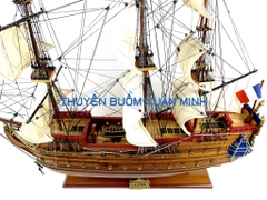 Mô Hình Thuyền Chiến Hạm Hoàng Gia La Licorne (Tàu Cổ Chiến Hạm Pháp) | Hàng Xuất Khẩu - Gỗ Căm Xe | Thân 80cm