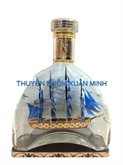 Mô Hình Thuyền Gỗ Trong Chai Rượu MARTELL X.O - A2