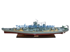 Mô Hình Tàu Chiến Hạm Gỗ USS MISSOURI (Sơn Màu) | Gỗ Tự Nhiên | Thân 100cm