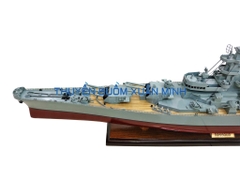 Mô Hình Tàu Chiến Hạm Gỗ USS MISSOURI (Sơn Màu) | Gỗ Tự Nhiên | Thân 100cm