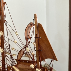 [Dài 55cm] Mô Hình Thuyền Buồm Gỗ Mô Hình Tàu Đánh Cá Thái Lan - Gỗ Giáng Hương - Thân tàu 40cm
