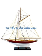 Mô Hình Du Thuyền Gỗ Phong Thuỷ Penduick | Gỗ Tự Nhiên | Thân 50cm (Sơn Gỗ-Trắng)