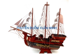 Thuyền Buồm Gỗ Mô Hình Thuyền Thám Hiểm Santa Maria | Gỗ Tràm | Thân 80cm