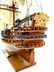 Mô Hình Thuyền Chiến Hạm Hoàng Gia Soleil Royal (Tàu Cổ Chiến Hạm Pháp) | Hàng Xuất Khẩu - Gỗ Căm Xe | Thân 44cm