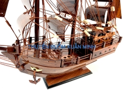 Thuyền Buồm Gỗ Mô Hình Tàu Đánh Cá Thái Lan -Loại Đẹp - Gỗ Cẩm Lai - Thân 40cm