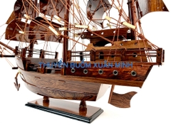 Thuyền Buồm Gỗ Mô Hình Tàu Đánh Cá Thái Lan -Loại Đẹp - Gỗ Cẩm Lai - Thân 40cm