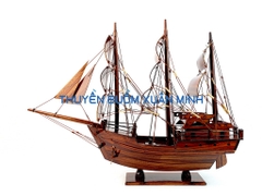 [55cm] Thuyền Buồm Gỗ Mô Hình Tàu Đánh Cá Thái Lan - Gỗ Tràm - Thân tàu 40cm