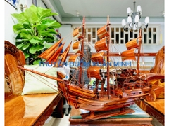 Thuyền Buồm Gỗ Mô Hình Tàu Đánh Cá Thái Lan (Loại Tiêu Chuẩn) | Gỗ Tràm | Thân 60cm