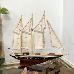 Mô hình du thuyền gỗ trang trí phong thuỷ bàn làm việc - du thuyền Atlantic- Gỗ Tự Nhiên - Dài 30cm