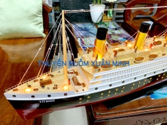 Mô Hình Tàu Thuỷ RMS Titanic - Trưng Bày Sang Trọng | Gỗ Tự Nhiên | Thân 100cm (Đèn LED Màu)