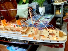 Mô Hình Tàu Thuỷ RMS Titanic - Trưng Bày Sang Trọng | Gỗ Tự Nhiên | Thân 100cm (Đèn LED Màu)