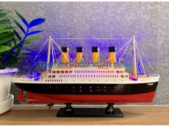 Mô Hình Tàu Thuỷ RMS Titanic - Tàu Titanic mô hình - Gỗ Tự Nhiên- Dài 40cm - Đèn LED Màu