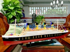 Mô Hình Tàu Thuỷ RMS Titanic - Trưng Bày Sang Trọng | Gỗ Tự Nhiên | Thân 80cm (Đèn LED Màu)