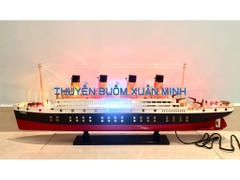 Mô Hình Tàu Thuỷ RMS Titanic - Trưng Bày Sang Trọng | Gỗ Tự Nhiên | Thân 80cm (Đèn LED Màu)
