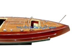 Mô Hình Tàu Cano Đua Sang Trọng Riva Typhoon | Gỗ Tự Nhiên | Thân 95cm (Sơn Đỏ_Xanh)