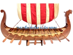 Mô Hình Thuyền Cổ Viking | Gỗ Tự Nhiên | Thân 80cm
