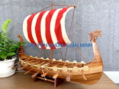 Mô Hình Thuyền Cổ Viking | Gỗ Tự Nhiên | Thân 60cm