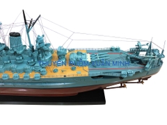 Mô Hình Tàu Chiến Hạm Gỗ YAMATO (Sơn Màu) | Gỗ Tự Nhiên | Thân 120cm