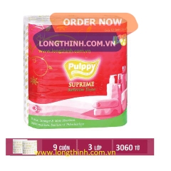 Lốc 9 cuộn giấy vệ sinh Pulppy Supreme -3 lớp