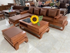 Sofa Gỗ Sồi Đùi Gà Góc Chữ L Màu Hương Bên Trái