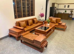 Sofa gỗ sồi đùi gà màu hương bên phải