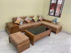 Sofa gỗ sồi hộp màu óc chó bên phải