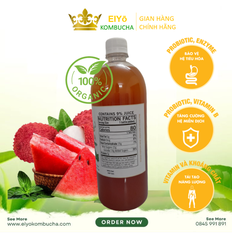 KOMBUCHA VẢI DƯA  1 Lít – Fresh & Cool (Trà Kombucha Vải Dưa - Giảm Cân - Làm Đẹp)